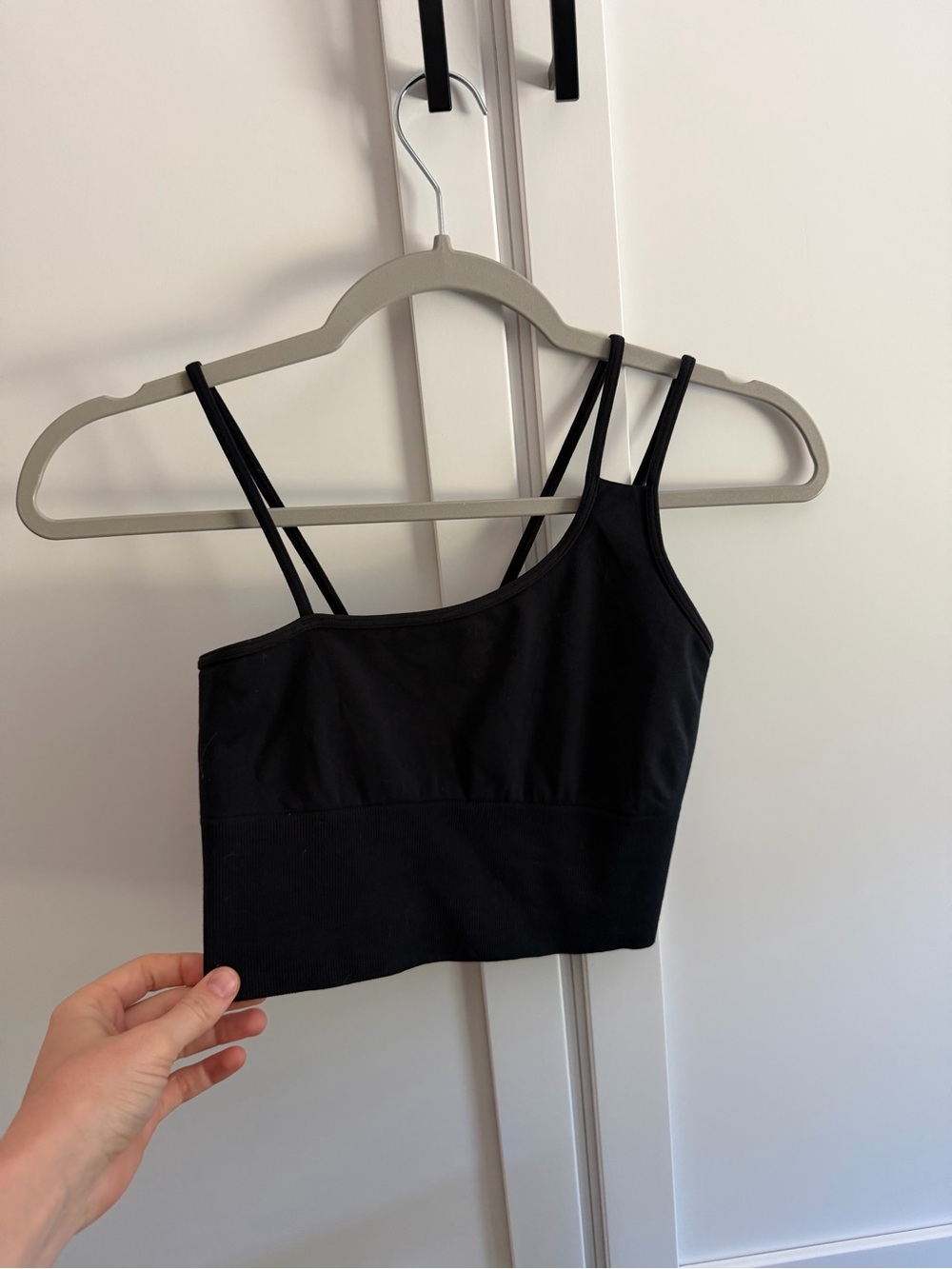 ALO Yoga Black Double-Strap Crop Tank